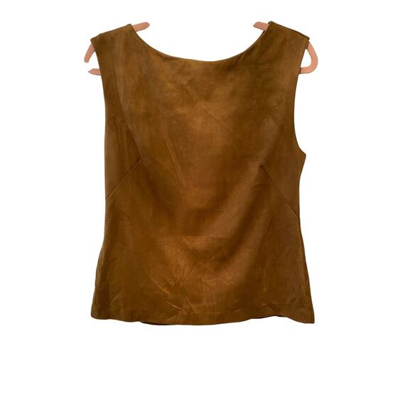 BANANA REPUBLIC NWT| Faux Suede Sleeveless High Neck Tank | Size SMALL - Picture 1 of 4
